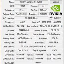 DIY信仰充值!华硕RTX2080显卡测试
